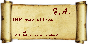 Hübner Alinka névjegykártya
